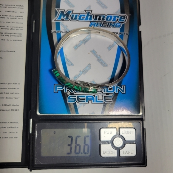 vintage sterling silver 925 malachite hinged  clasp 36.6g bracelet bangle mexico - Picture 12 of 12